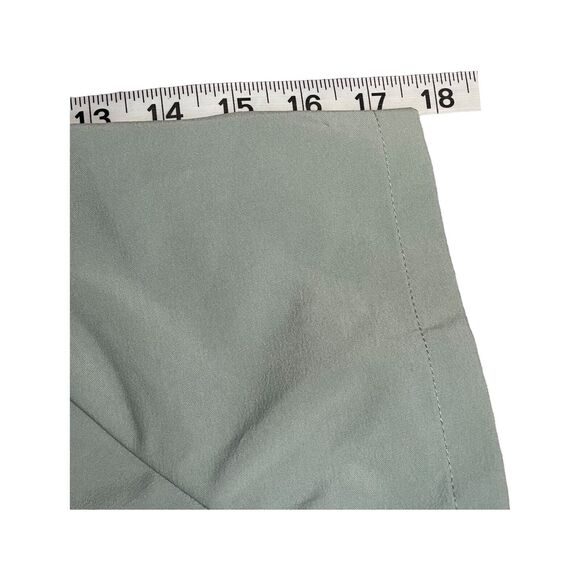 Mint Scrub Top Women Large Green Polyester Stretch Pocket Side Slit Short Sleeve - Picture 6 of 7